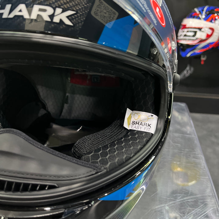 SHARK SPARTAN GT PRO KULTRAM CARBON EXPORT DKB HE1310 Helmet, Carbon/Blue