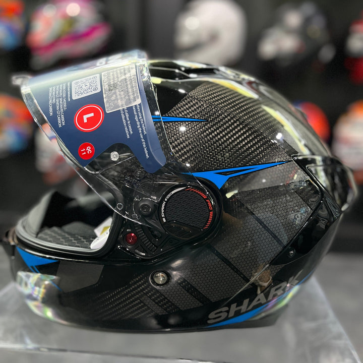 SHARK SPARTAN GT PRO KULTRAM CARBON EXPORT DKB HE1310 Helmet, Carbon/Blue