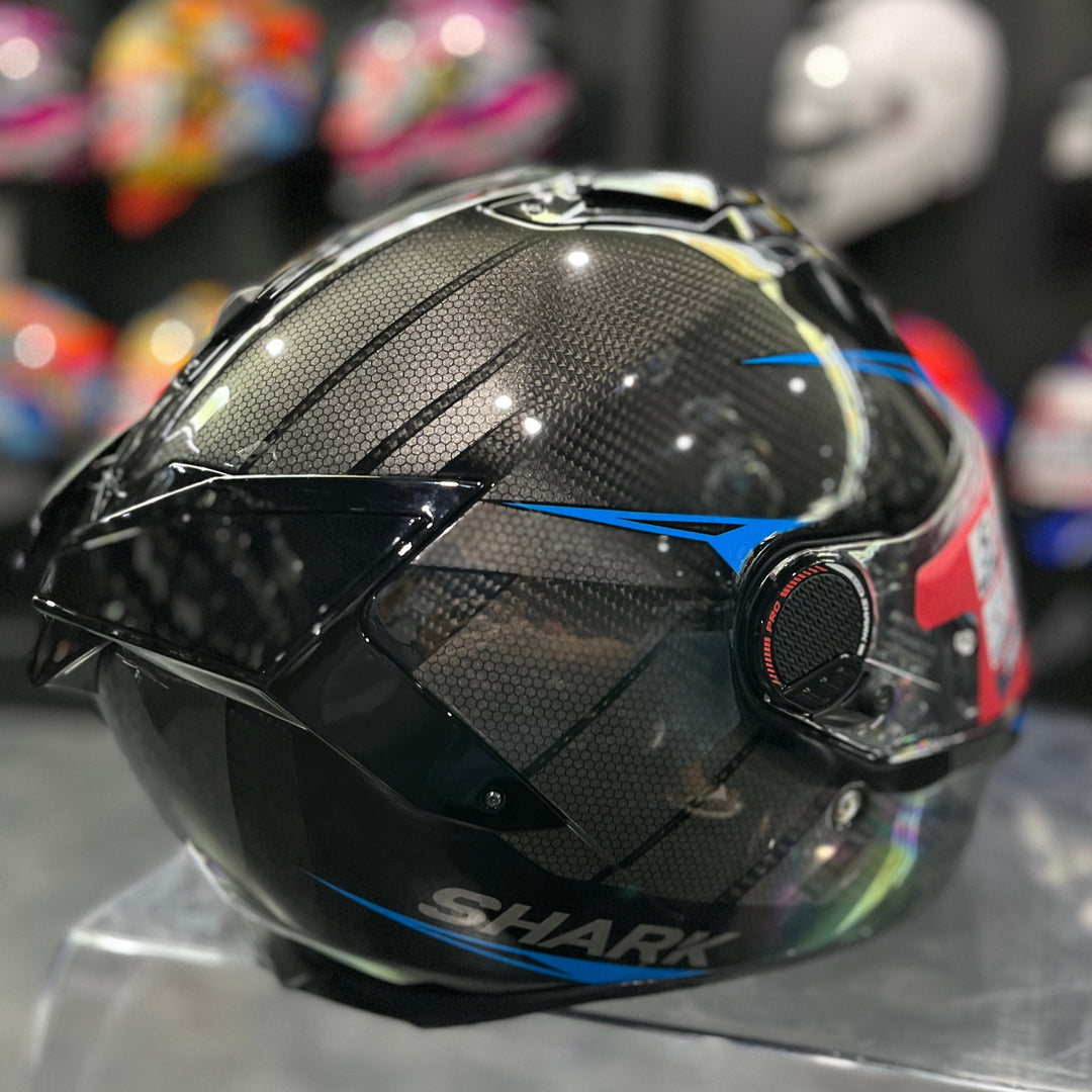 SHARK SPARTAN GT PRO KULTRAM CARBON EXPORT DKB HE1310 Helmet, Carbon/Blue