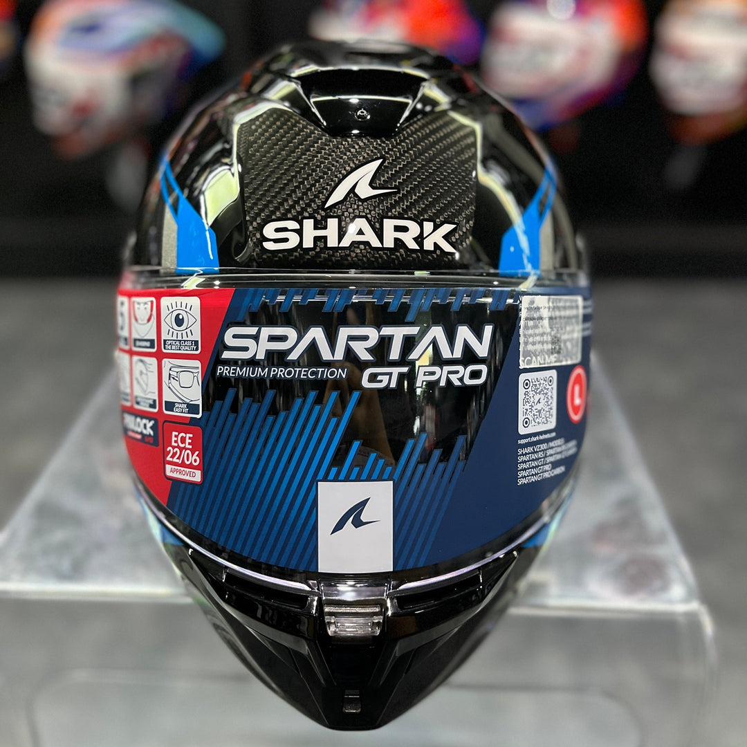 SHARK SPARTAN GT PRO KULTRAM CARBON EXPORT DKB HE1310 Helmet, Carbon/Blue