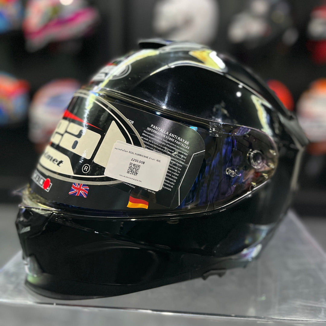 Real Helmet HURRICANE Glossy Black