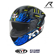 หมวกกันน็อค KYT NF-R Flaming Matt Grey/Blue