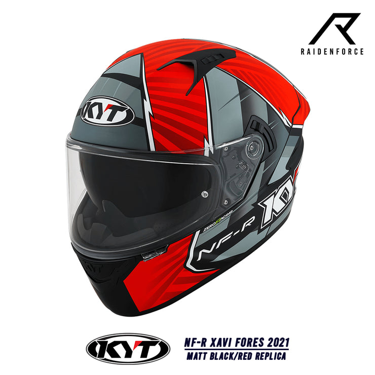 หมวกกันน็อค KYT NF-R Xavi fores 2021 Matt Black/Red Replica