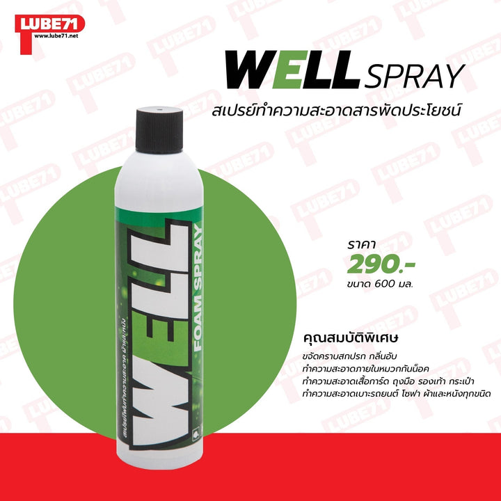 Lube71 WELL Foam Helmet Spray 600 ml.
