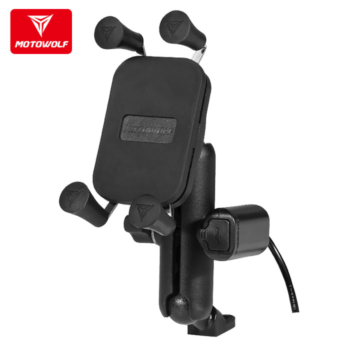 Phone holder with charger MOTOWOLF MDL-2815