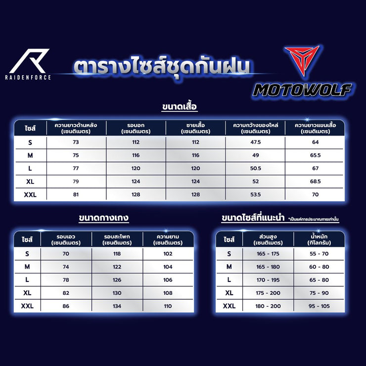 ชุดกันฝน MOTOWOLF รุ่น 0402 สีเทา