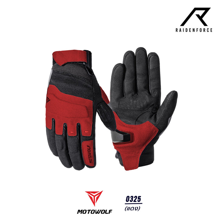 MOTOWOLF gloves model 0325 red
