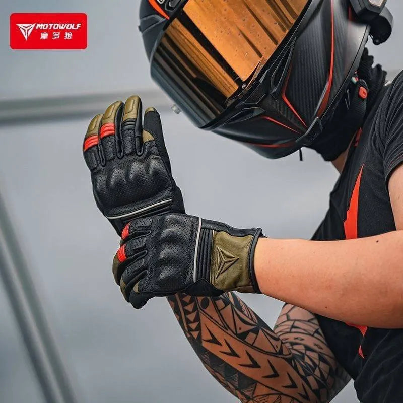 MOTOWOLF gloves model 0329 green