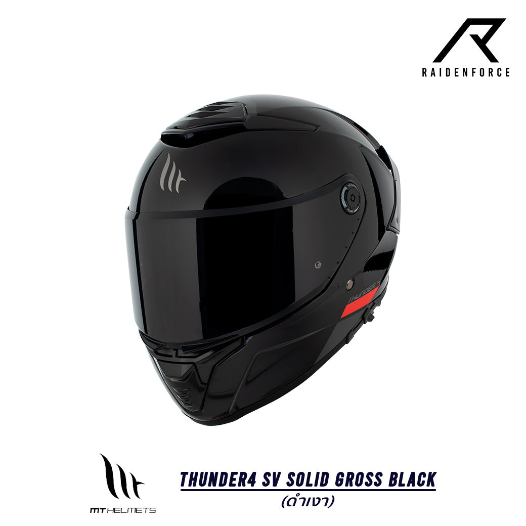 หมวกกันน็อค MT Thunder4 SV Solid gross black ดำเงา