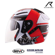 หมวกกันน็อค NHK R12Visor-Napoleon ขาว/แดง