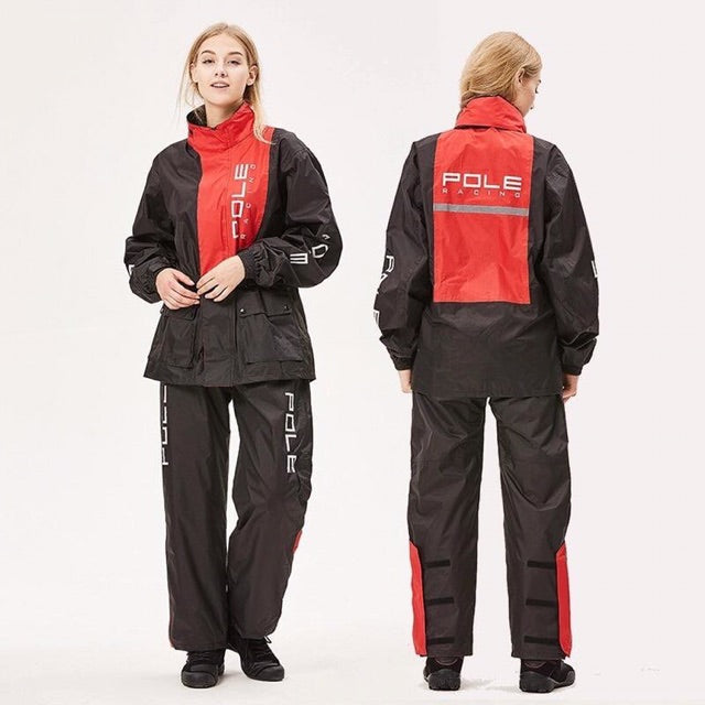 Red POLE brand raincoat