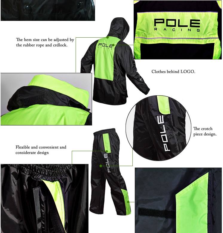 Red POLE brand raincoat