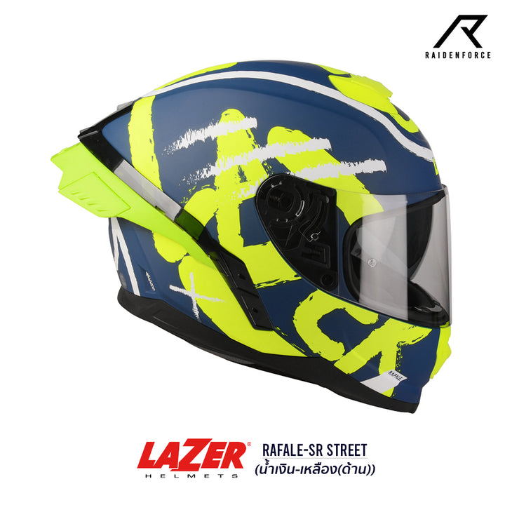 LAZER Helmet RAFALE Street Helmet Blue-Yellow (Matte)