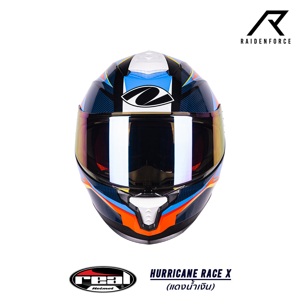 Real Helmet HURRICANE RACE X Red and Blue Helmet