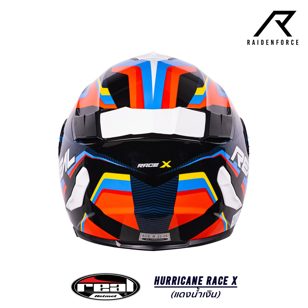 Real Helmet HURRICANE RACE X Red and Blue Helmet