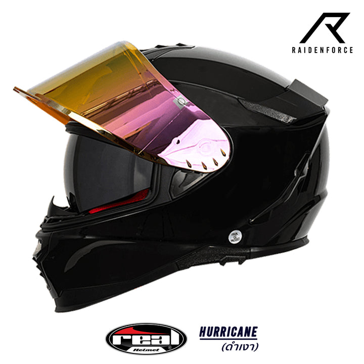 Real Helmet HURRICANE Glossy Black