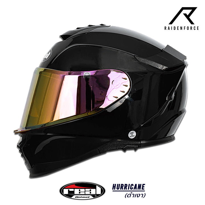 Real Helmet HURRICANE Glossy Black