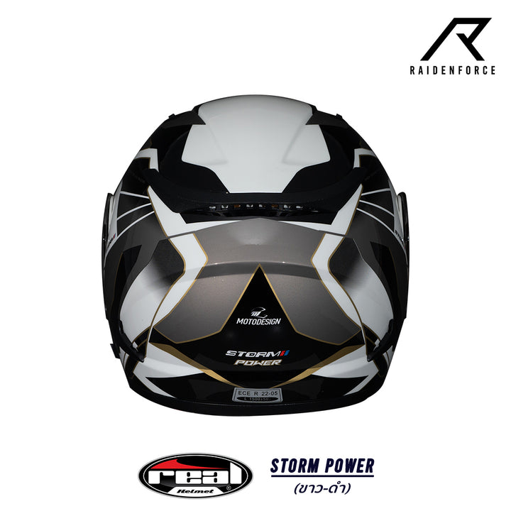 REAL Helmet STORM Power Black and White Helmet