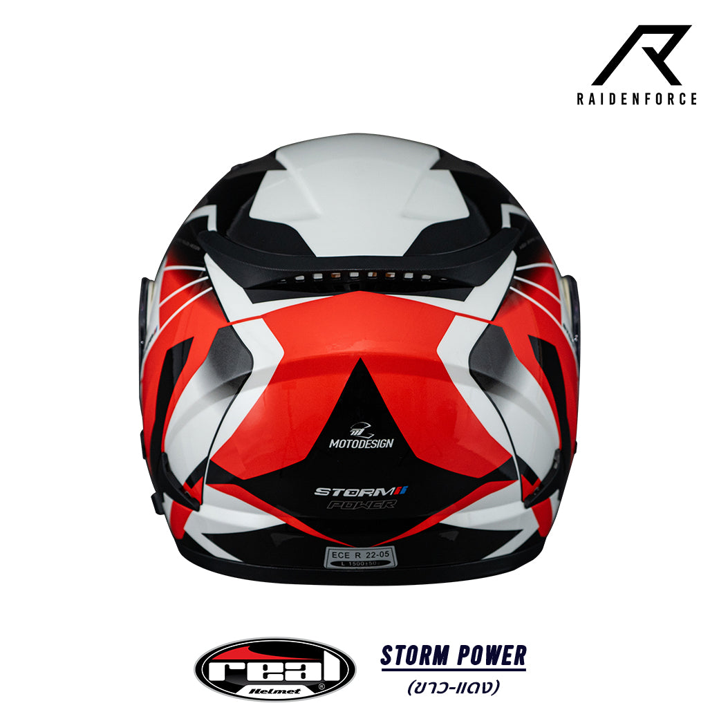 REAL Helmet STORM Power White Red Helmet