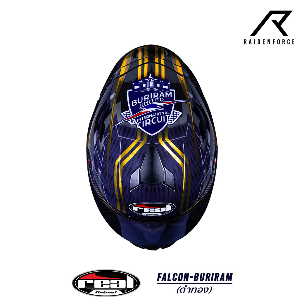 REAL Helmet Falcon Buriram - Black and Gold