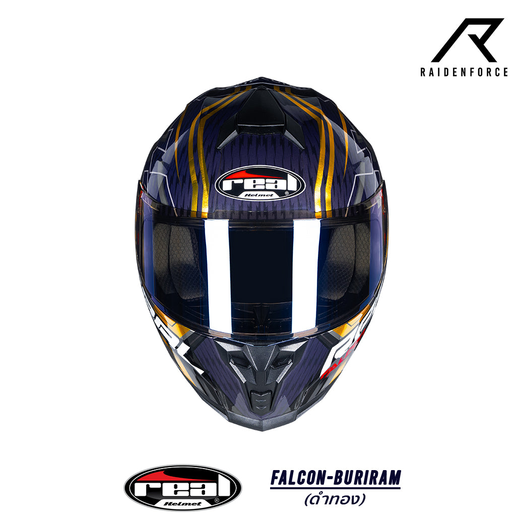 REAL Helmet Falcon Buriram - Black and Gold