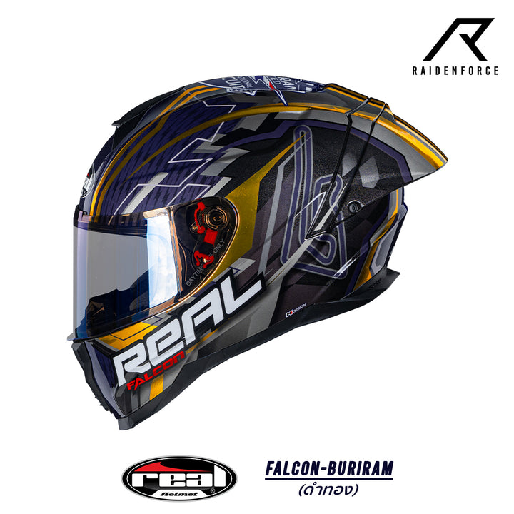 REAL Helmet Falcon Buriram - Black and Gold