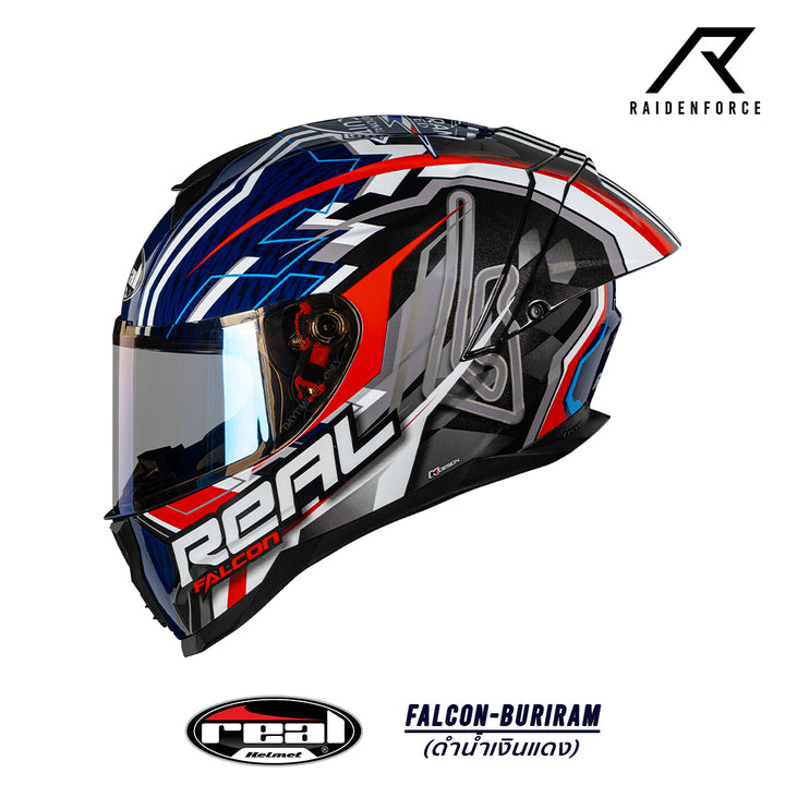 REAL Helmet Falcon Buriram - Black, Blue, Red