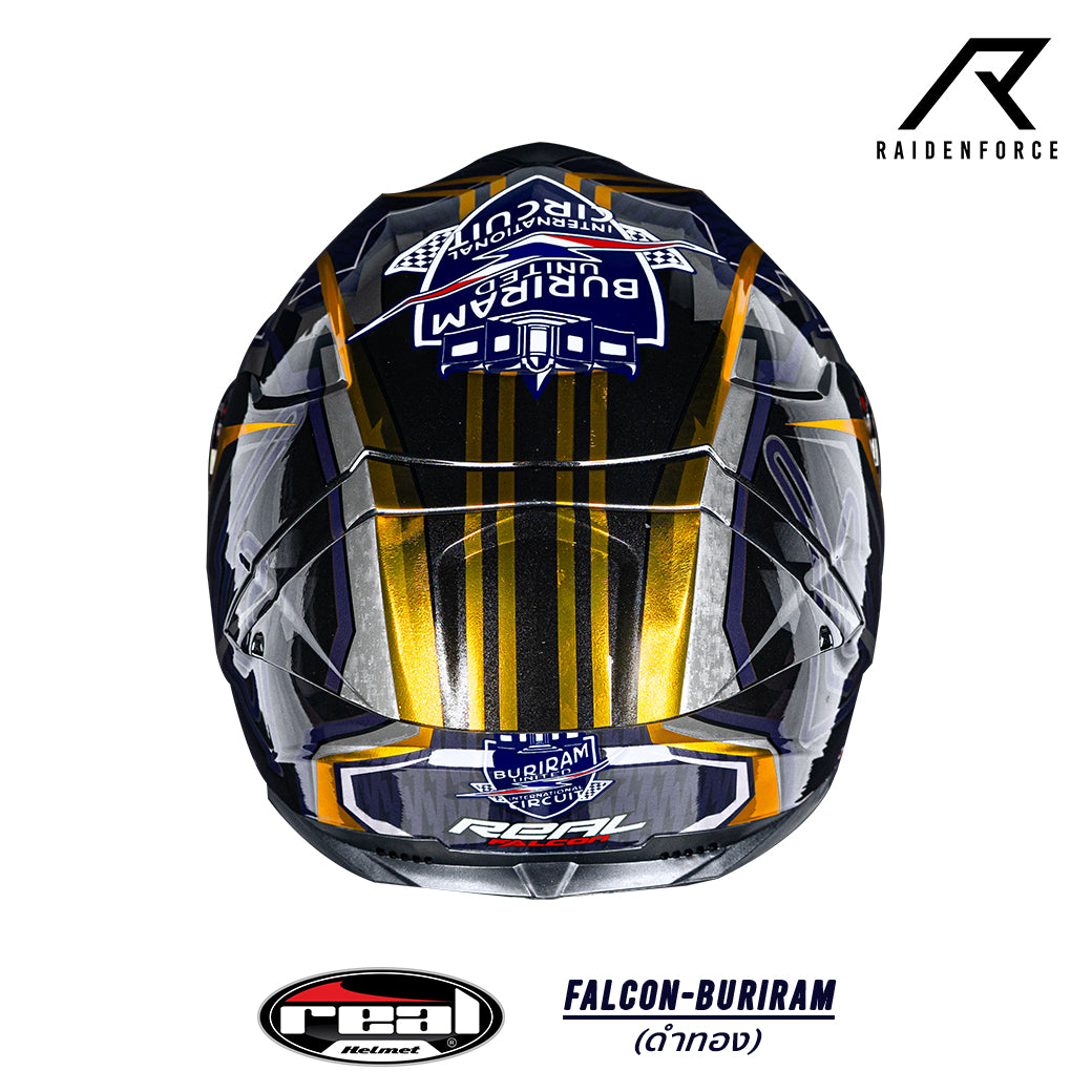 REAL Helmet Falcon Buriram - Black and Gold