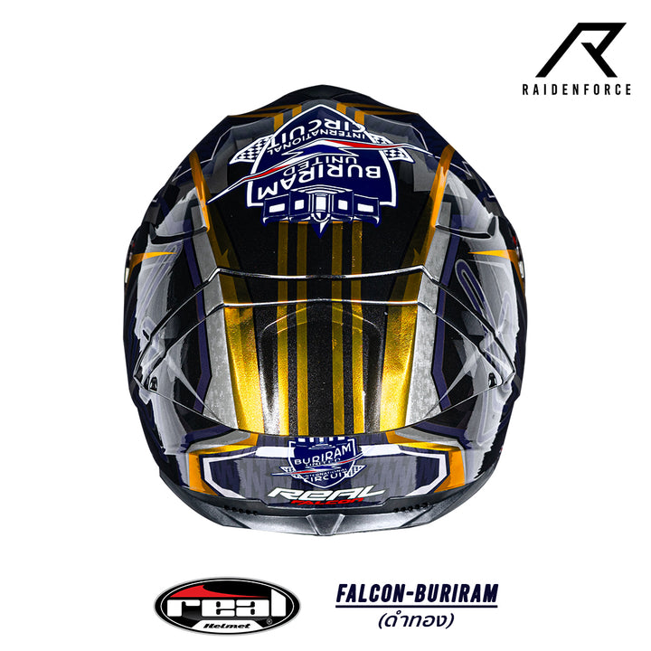 REAL Helmet Falcon Buriram - Black and Gold