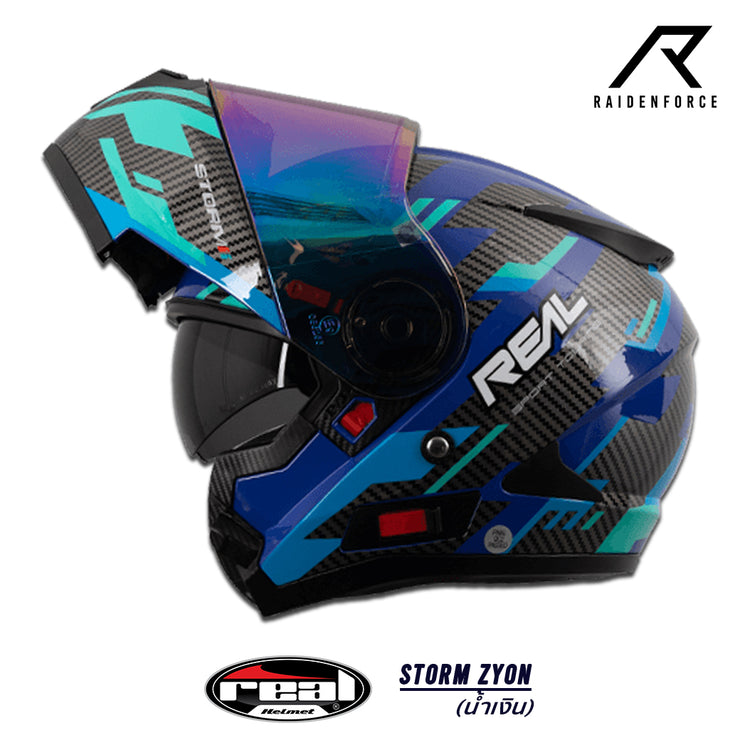 หมวกกันน็อค REAL Helmet STORM Zyon น้ำเงิน