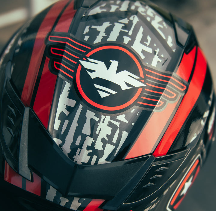 Raiden Defense Open face M4 Red helmet