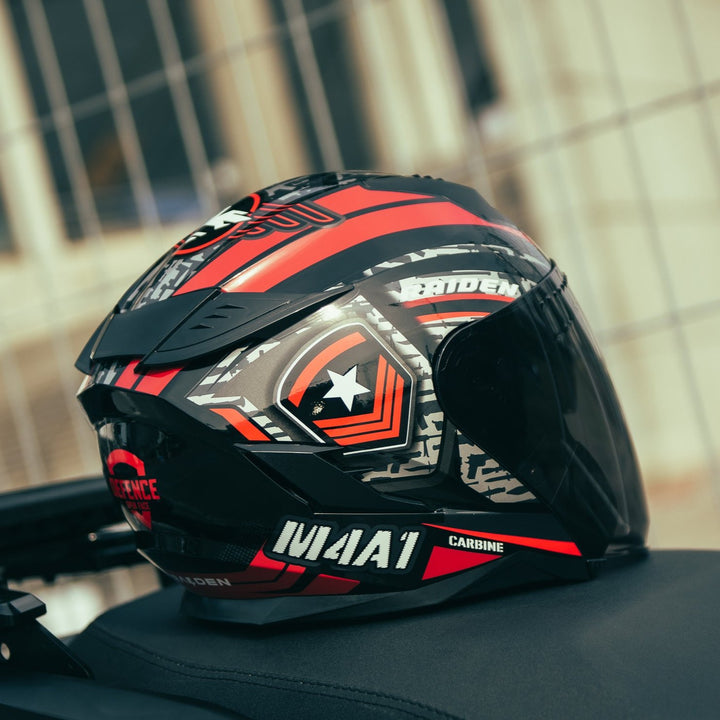 Raiden Defense Open face M4 Red helmet