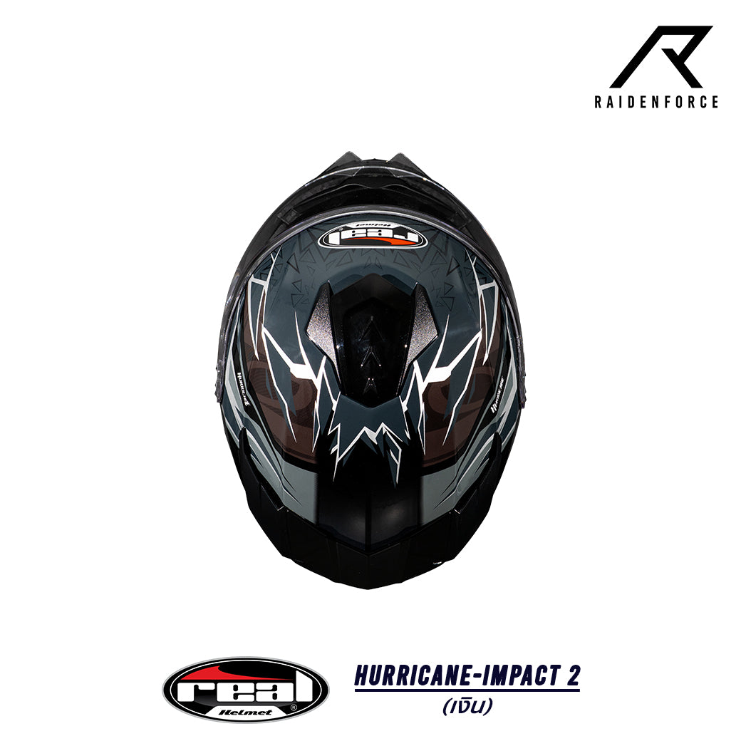 หมวกกันน็อค Real Helmet Hurricane-Impact 2   เงิน