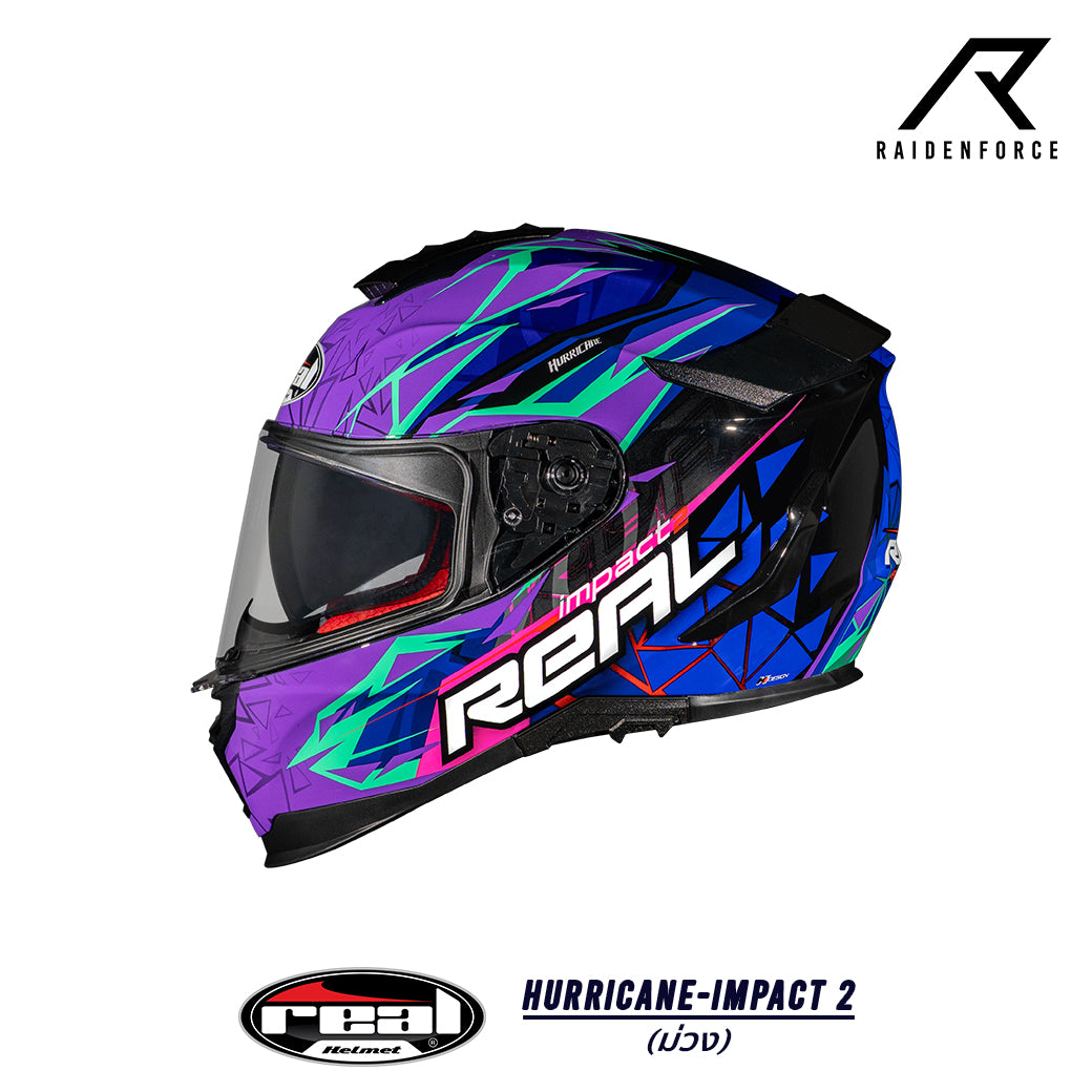 หมวกกันน็อค Real Helmet Hurricane-Impact 2   ม่วง