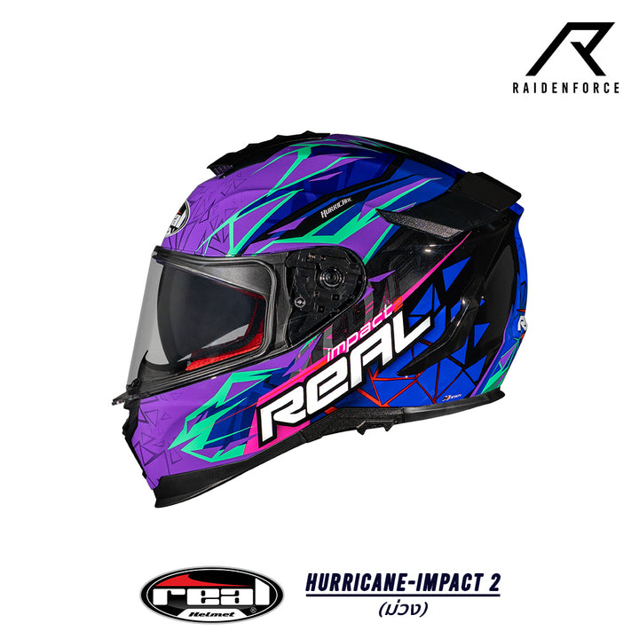 หมวกกันน็อค Real Helmet Hurricane-Impact 2   ม่วง