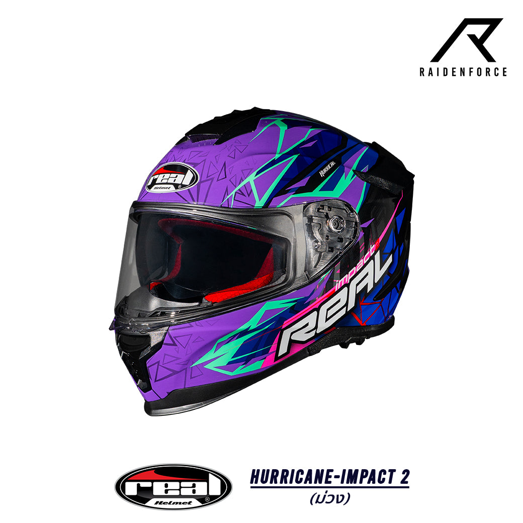 หมวกกันน็อค Real Helmet Hurricane-Impact 2   ม่วง
