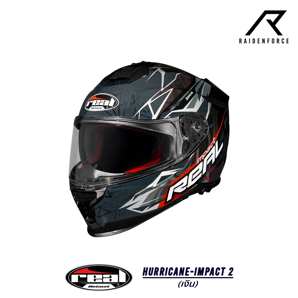 หมวกกันน็อค Real Helmet Hurricane-Impact 2   เงิน