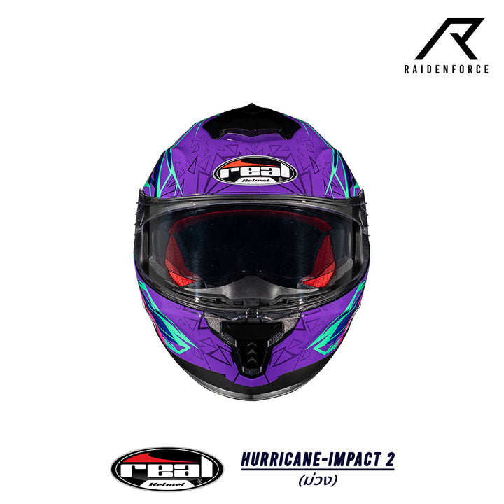 หมวกกันน็อค Real Helmet Hurricane-Impact 2   ม่วง