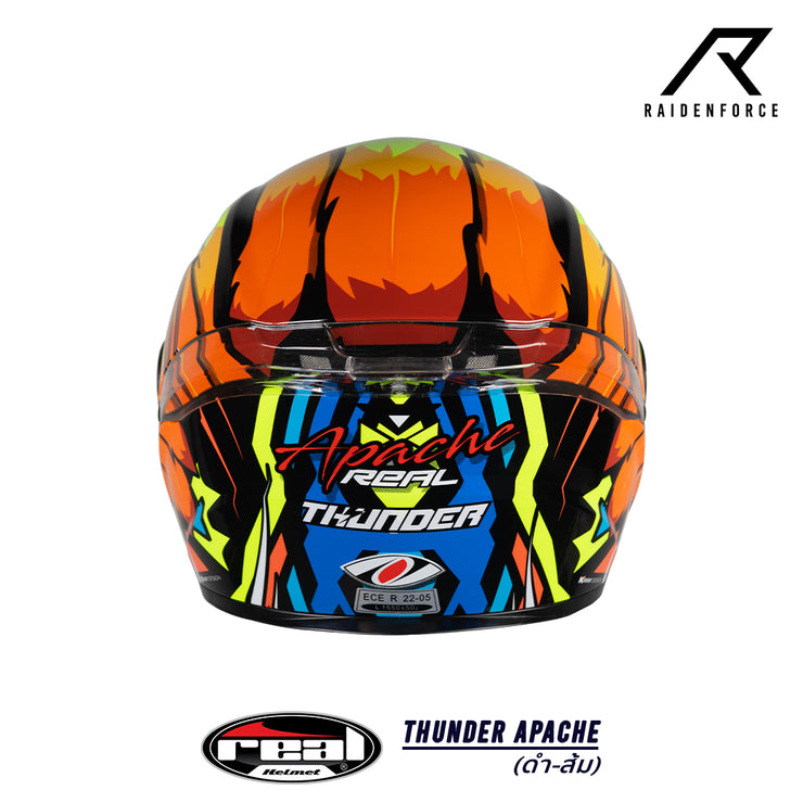 หมวกกันน็อค Real Helmet Thunder Apache สีดำส้ม