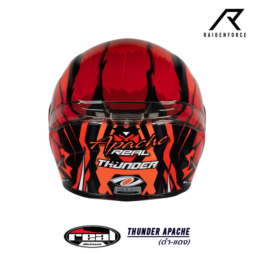 Real Helmet Thunder Apache Black and Red Helmet