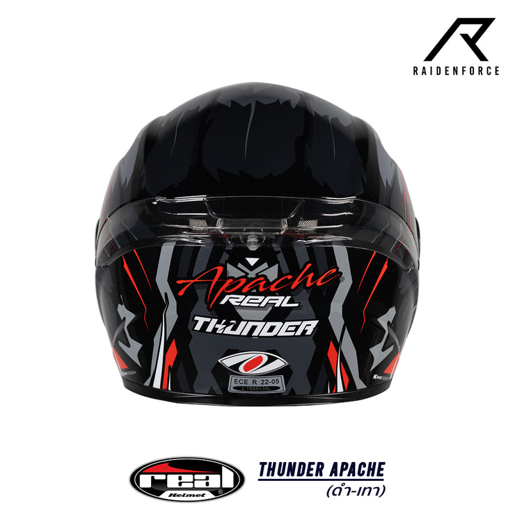 หมวกกันน็อค Real Helmet Thunder Apache สีดำเทา