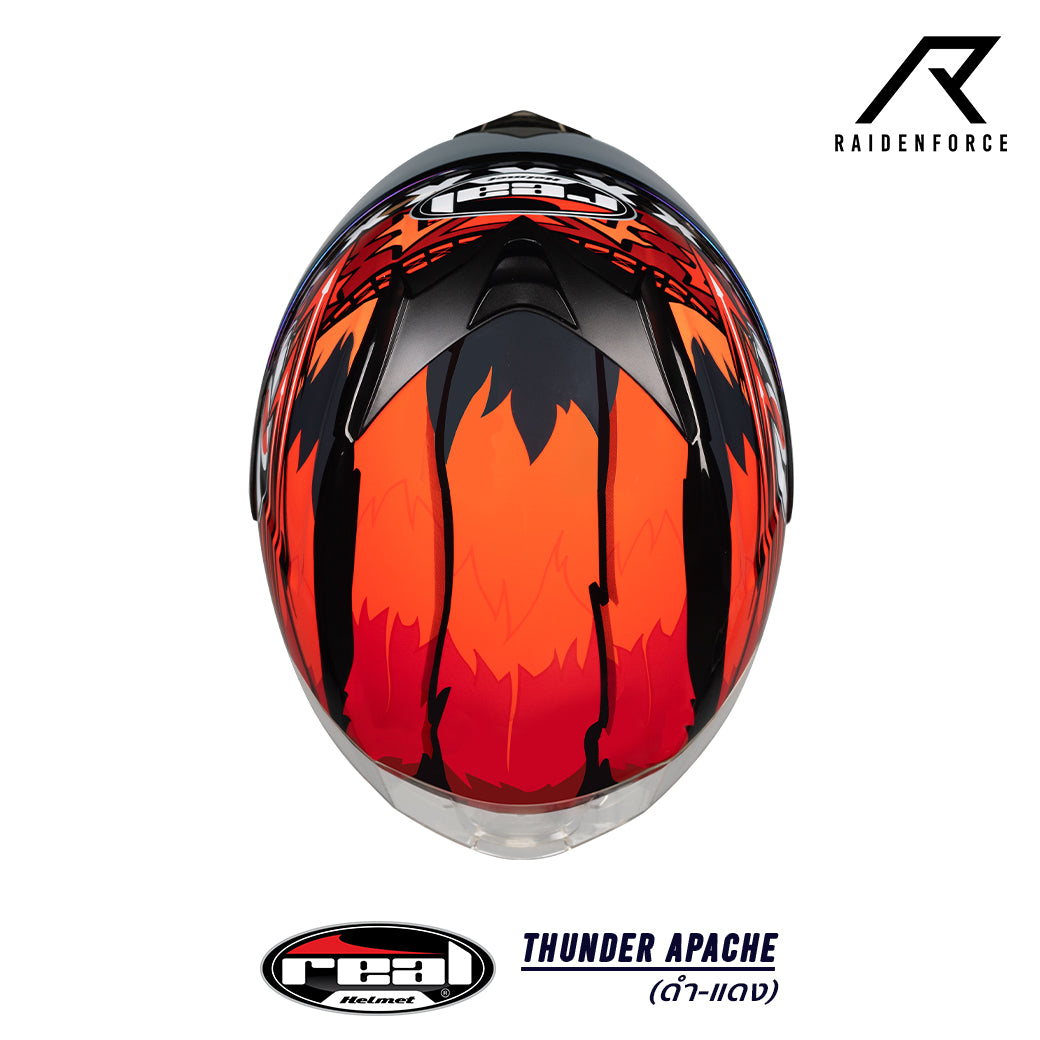 Real Helmet Thunder Apache Black and Red Helmet