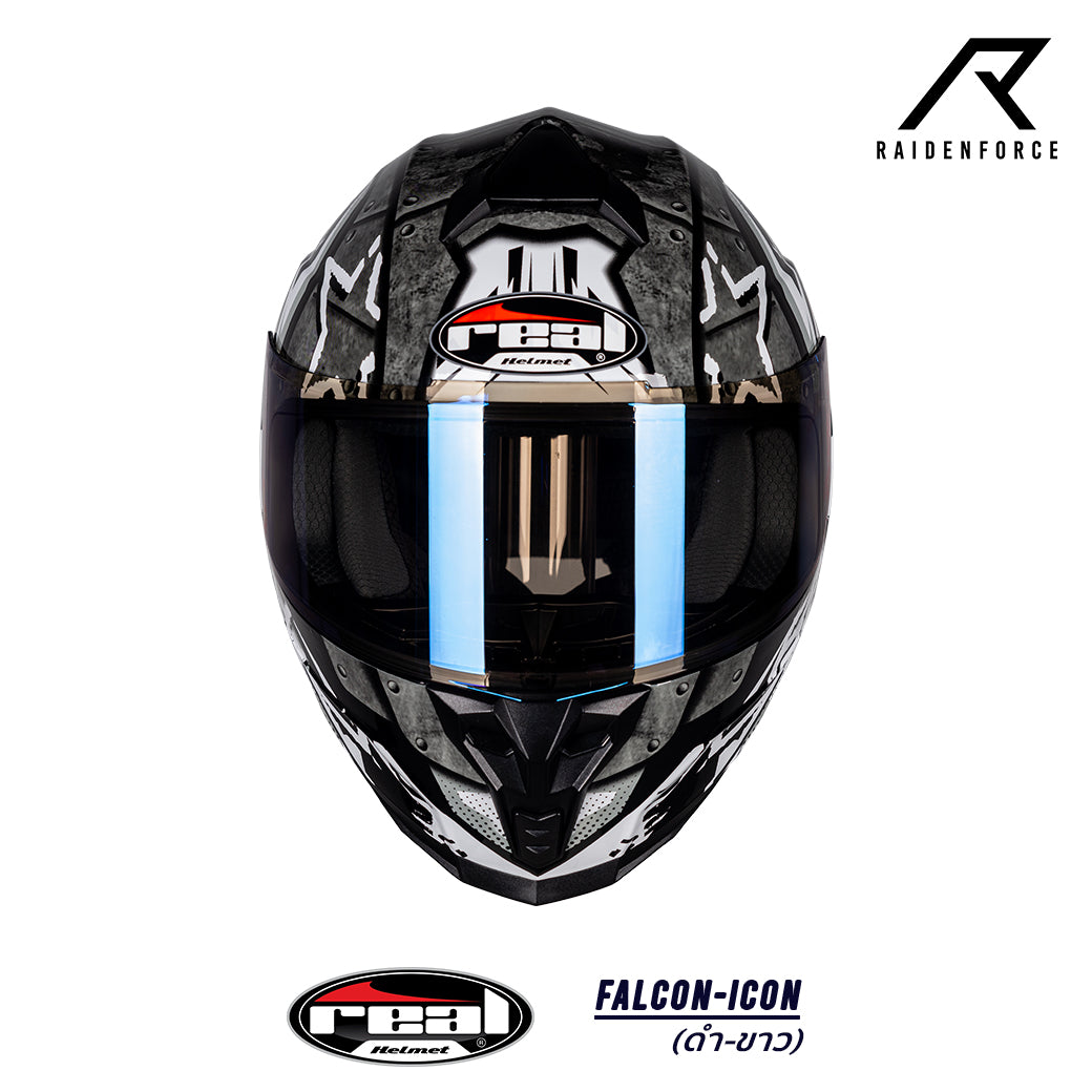 Real Helmet Falcon-Icon Black/White