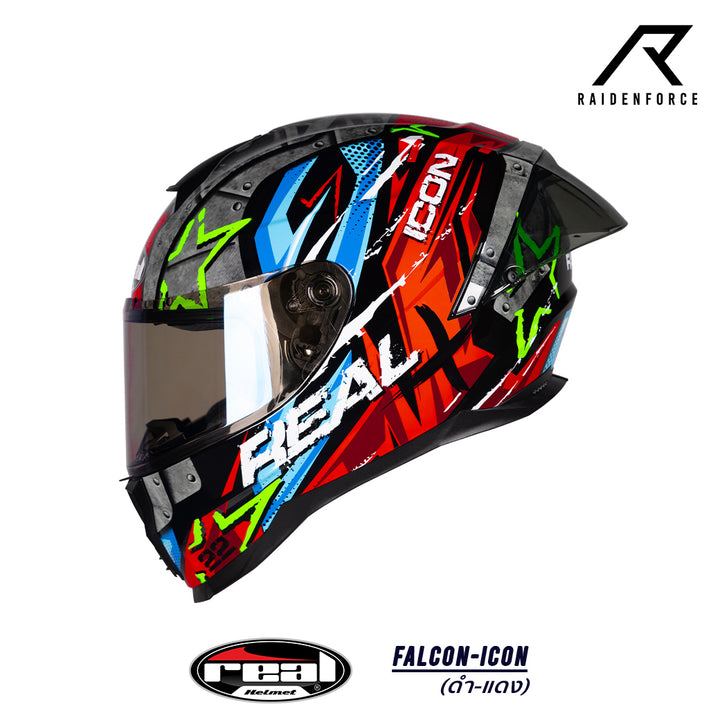 Real Helmet Falcon-Icon Black/Red