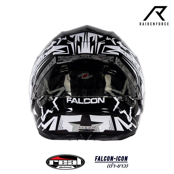 Real Helmet Falcon-Icon Black/White