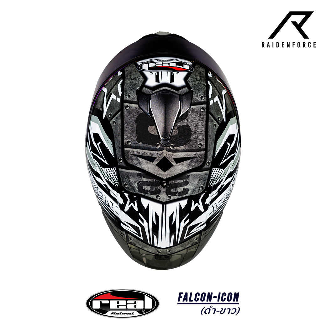 Real Helmet Falcon-Icon Black/White
