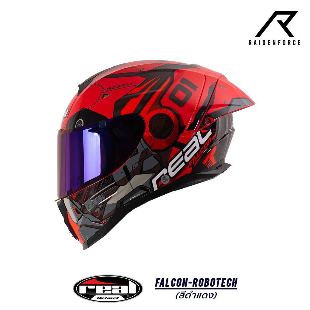 Real Helmet Falcon-Robotech Black/Red