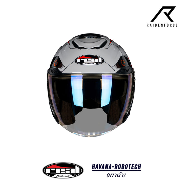 Real Helmet Havana Robotech Helmet, Gray Black