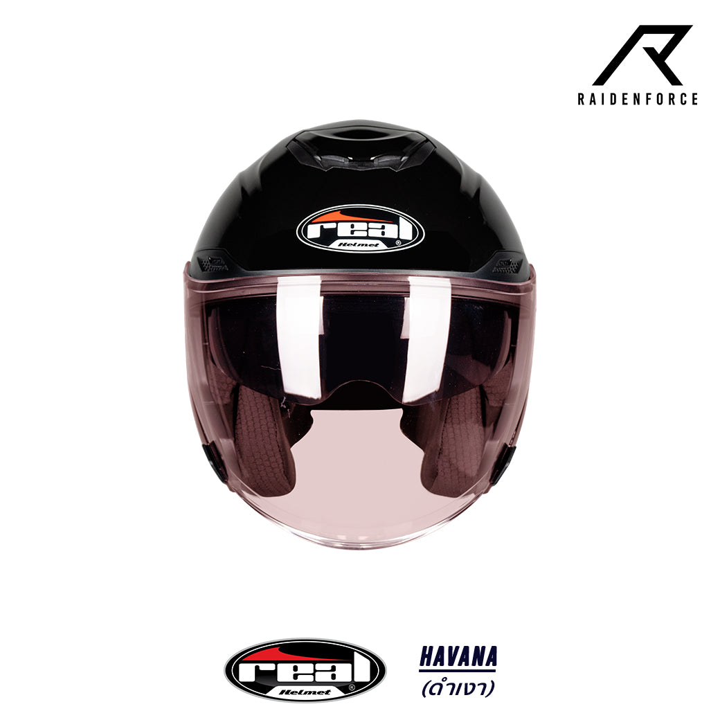 Real Helmet Havana glossy black helmet