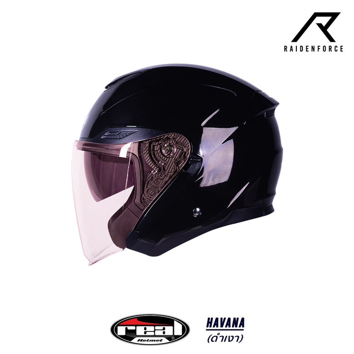 Real Helmet Havana glossy black helmet